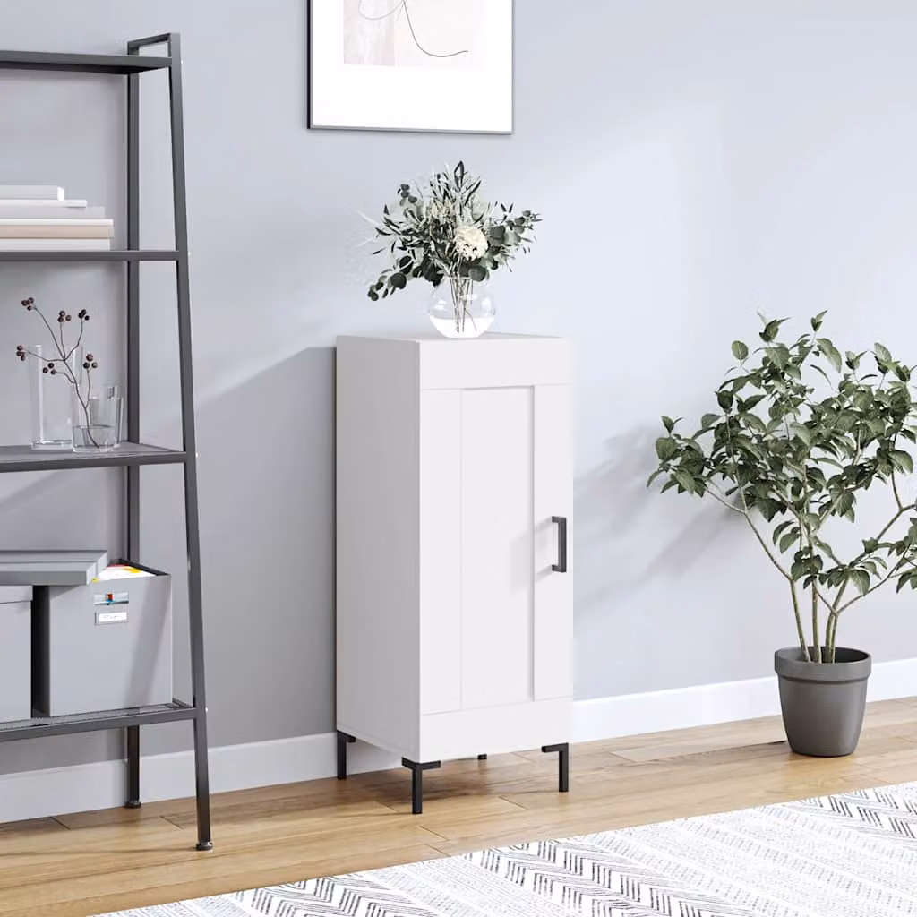 Credenza moderna vidaXL bianca in legno e metallo L/P/H: 34,5 x 34 x 90 cm