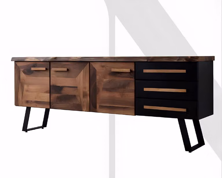 Mobile contenitore in stile moderno, colore marrone, realizzato in legno, nuovo, spazioso e pratico, ideale per la sala da pranzo