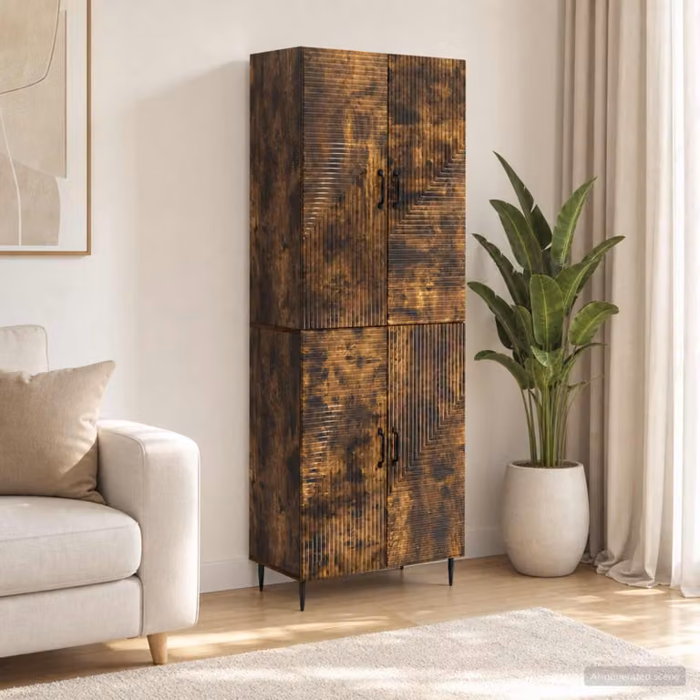 Set di 2 armadi a muro vidaXL in legno e MDF marrone per soggiorno, ufficio o giardino, design moderno con ante a battente, L/P/H: 89,5 x 34,5 x 66,0 cm