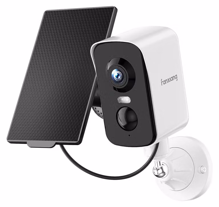 Telecamera di sicurezza esterna 2K con batteria, rilevamento di persone tramite sensore PIR, visione notturna a colori fino a 10 metri