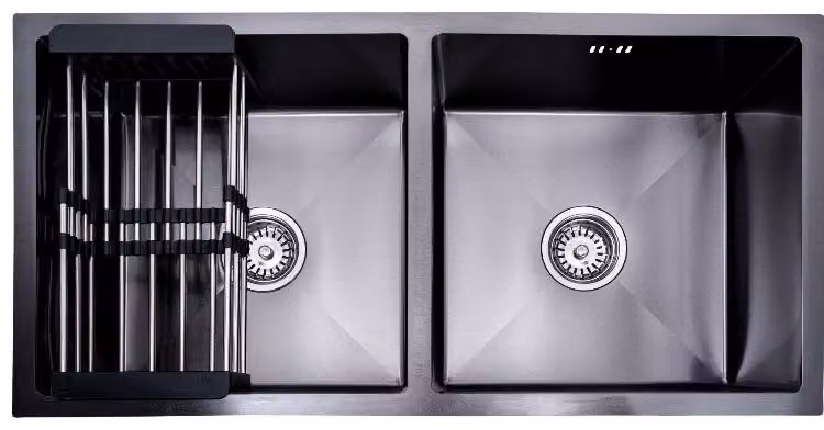 Lendo Online Doppio Lavandino 87x44 cm Nero – Con Asciugacapelli