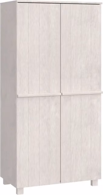 Armadio HAMAR Bianco 89x50x180 cm in Legno Massello di Pino CFW4083468