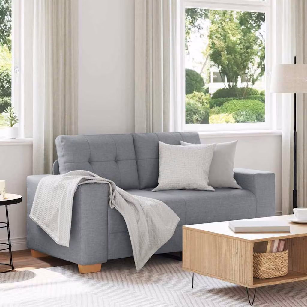 vidaXL Divano Moderno in Tessuto Grigio con Cuscini L/P/H: 160 x 77 x 82 cm