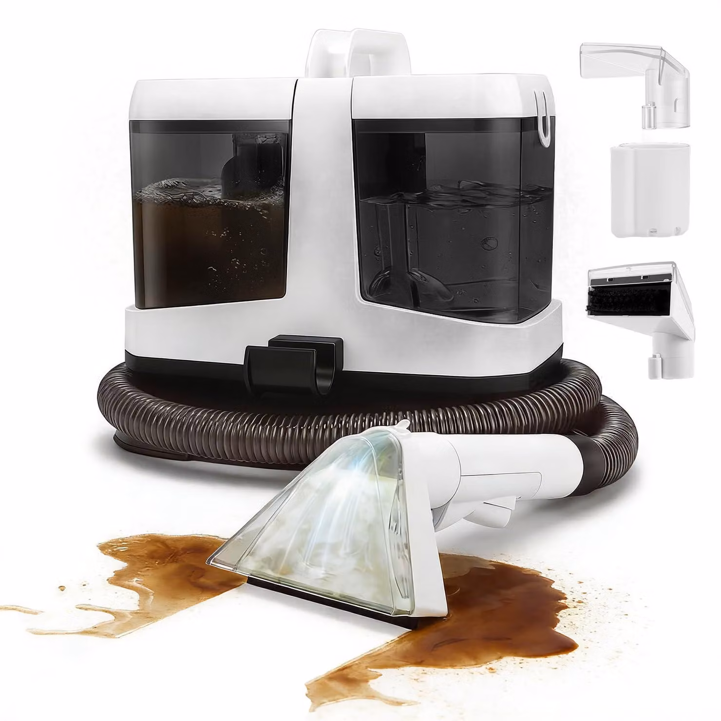 Aspirapolvere e pulitore per cuscini da 600 W, con serbatoio da 1,5 litri per acqua pulita e da 1,6 litri per acqua sporca