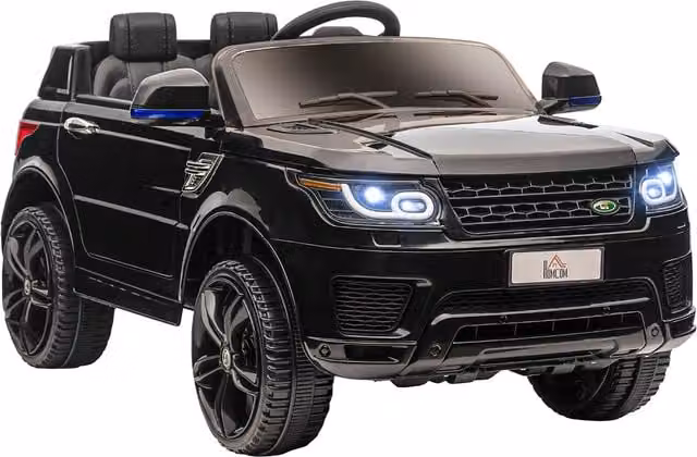 Macchina Elettrica HOMCOM per Bambini 3-6 Anni con Telecomando, Luci LED e Clacson, Nero, L 110 x P 68 x H 52 cm