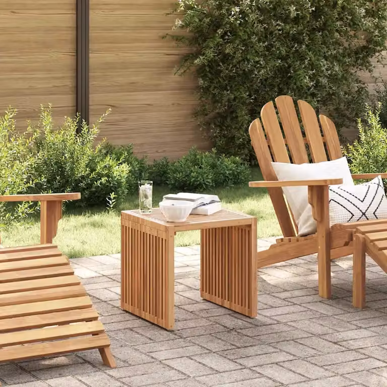 vidaXL Tavolo Laterale da Giardino in Legno di Teak Marrone L/P/H: 45 x 45,5 x 45,5 cm