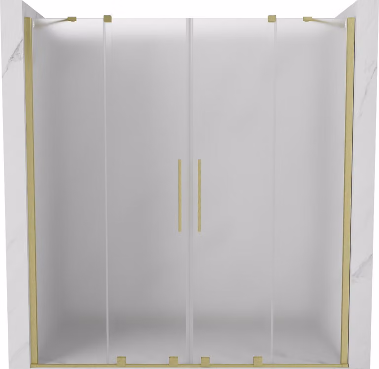 Mexen Velar Duo porte doccia scorrevoli 180 cm, smerigliato, oro spazzolato - 871-180-000-32-55