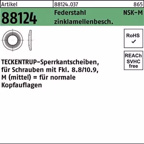 Bordi di bloccaggio TECKENTRUP. 88124 C 60 flZnnc NSK-M 8 flZn 881240370080000