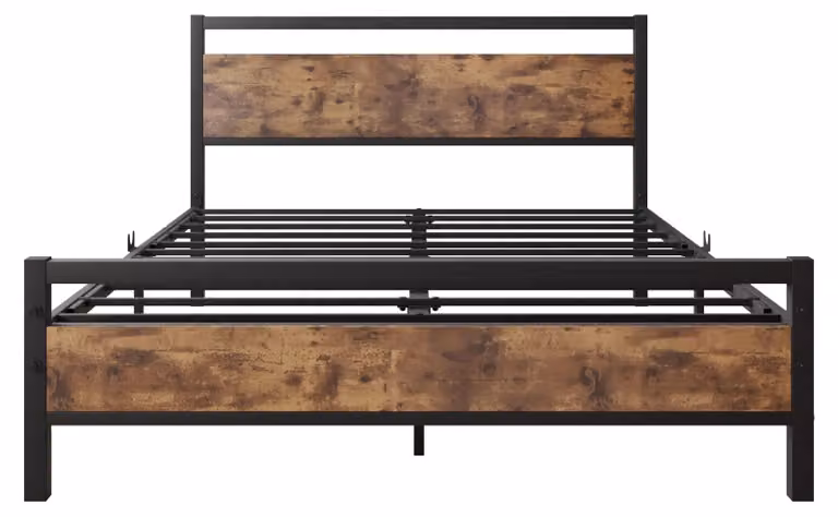 Struttura del letto a piattaforma in metallo, 120 x 200 cm, colore nero, per camera da letto