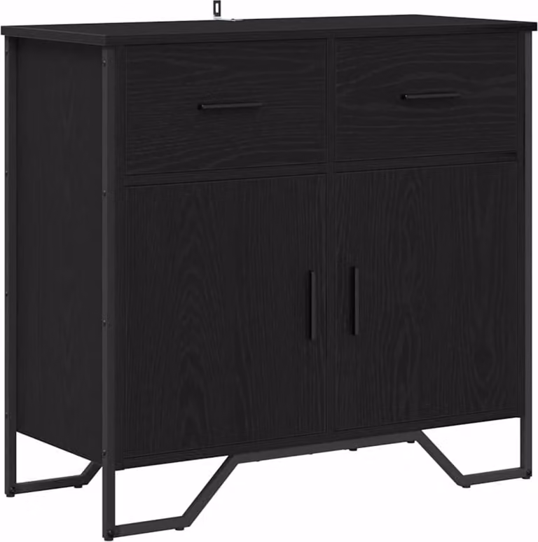 Credenza con cassetto Rovere Nero 79,5 x 35,5 x 74,5 cm
