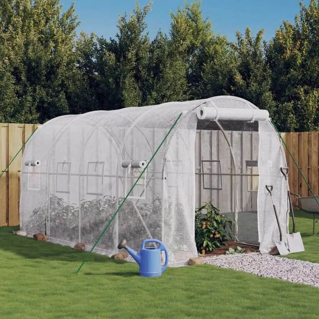 The Living Store Serra con struttura in acciaio bianca 8 m² 4x2x2 m