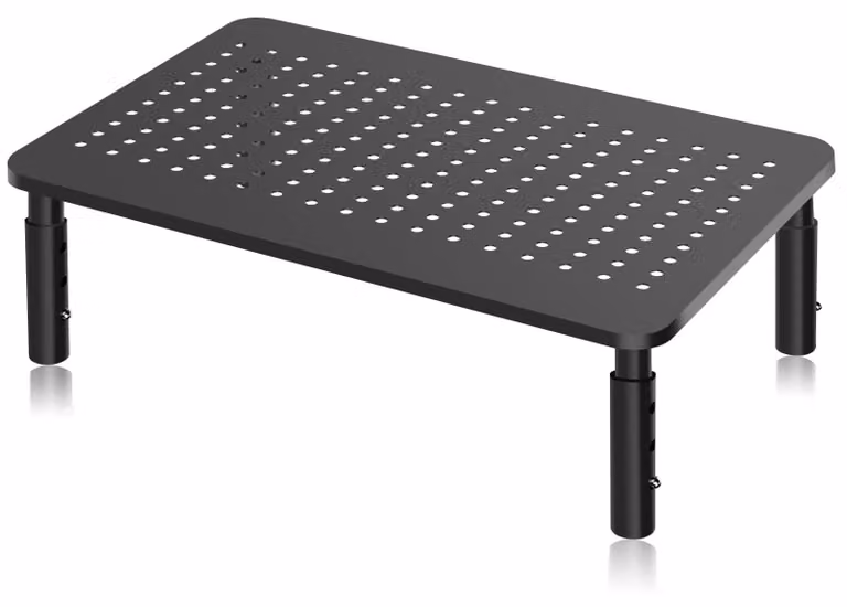 Supporto per monitor, regolabile in altezza su 3 livelli, capacità massima di 20 kg, colore nero