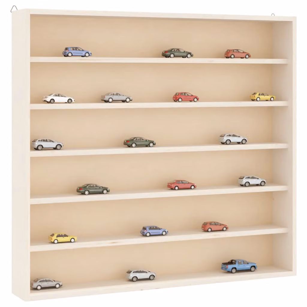 Teca da Collezione vidaXL in Legno con 6 Ripiani, Moderna e da Appendere al Muro, L: 60 cm, P: 8,5 cm, H: 55 cm