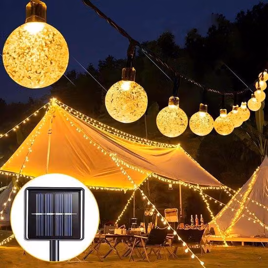 Lampada solare ad arco per esterni da 11 metri - Illuminazione da giardino a energia solare - IP44 resistente all'acqua - Decorazione per giardino, terrazza e balcone (bianco caldo)