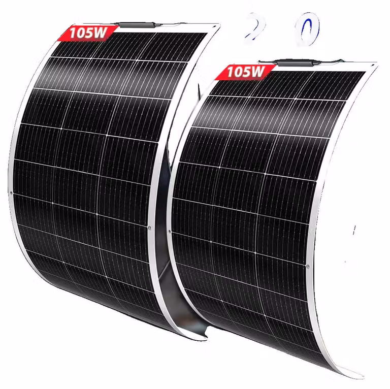Pannelli solari, design flessibile, alta efficienza, 210W. 2 pezzi da 105W