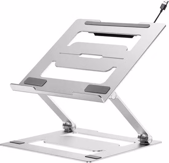 Standa per laptop ergonomico per scrivania compatibile con 11-17 pollici ventilato ripiegabile