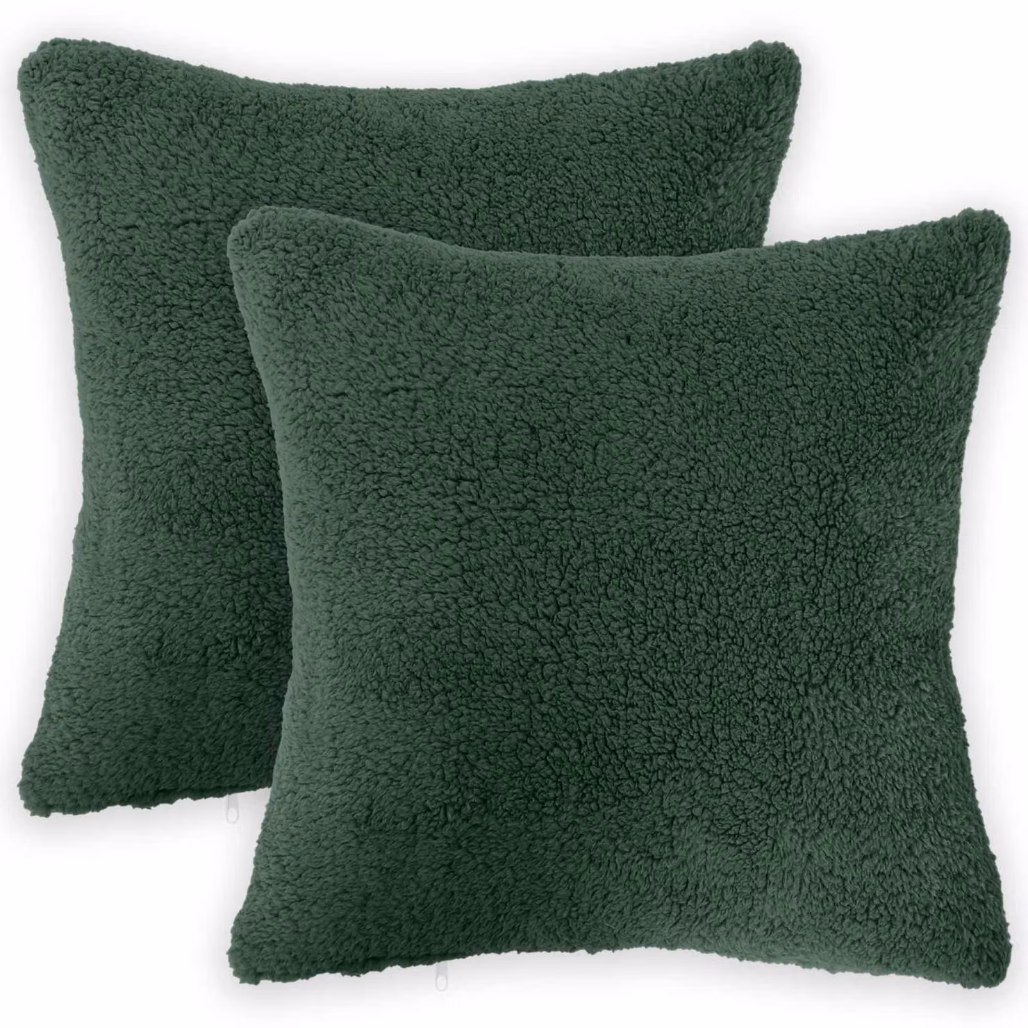 vidaXL Federa 2 pcs HEERLEN Verde Scuro 40 x 40 cm Bouclé