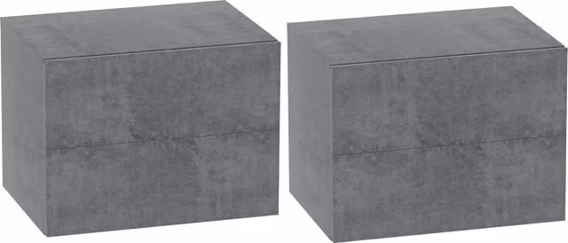 HOMCOM Set di 2 Comodini Sospesi Moderni con 2 Cassetti, L/P/H: 40 x 29 x 30 cm, Grigio Cemento