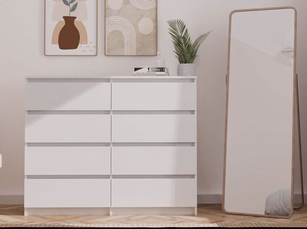 Comò, larghezza 120/140 cm, 8 cassetti