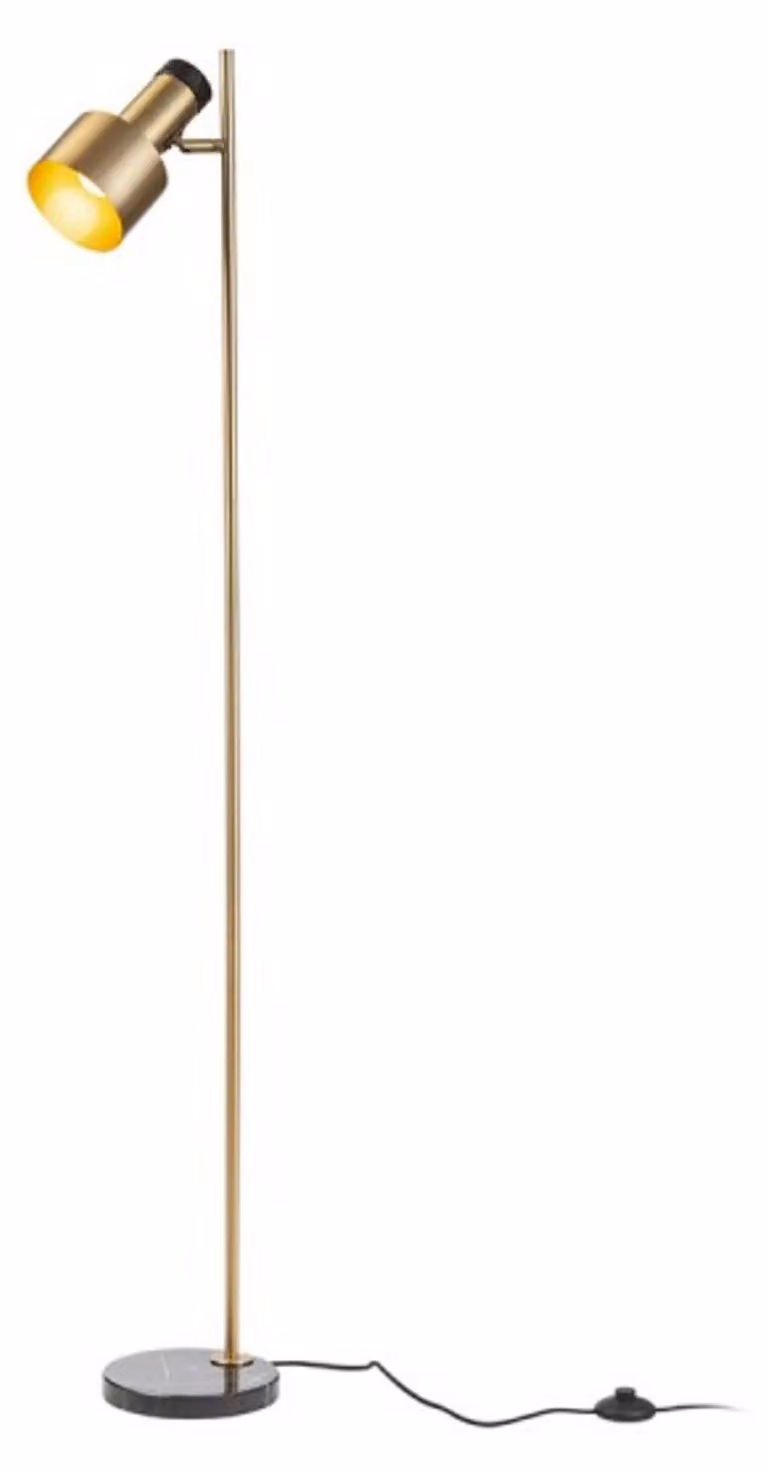 RED - DESIGN RENDL RENDL DIVINA Lampada da terra, ottone/marmo nero, 230 V, E27, 5 W, R14262