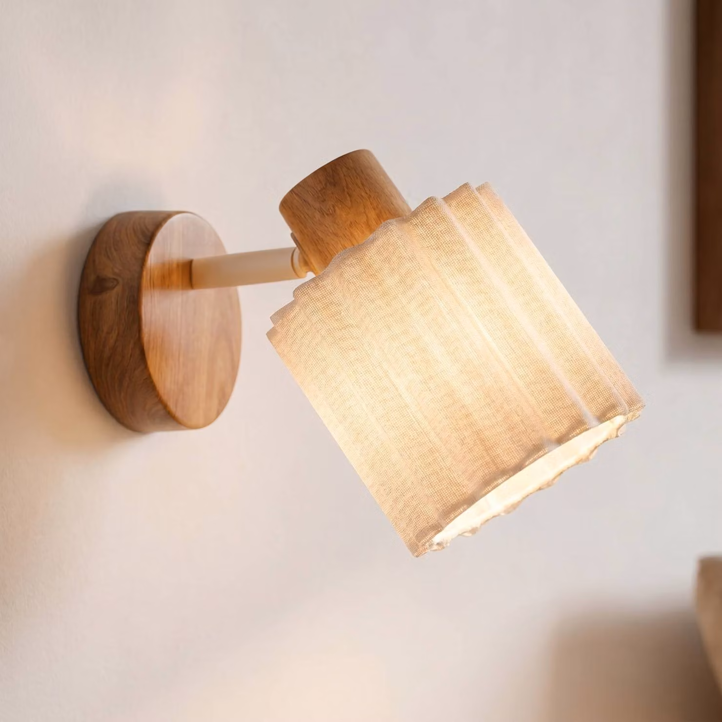 Faretto Shiloh Lindby, dimmerabile, Legno chiaro, Soggiorno / Sala da pranzo, Legno, Moderno, Applique