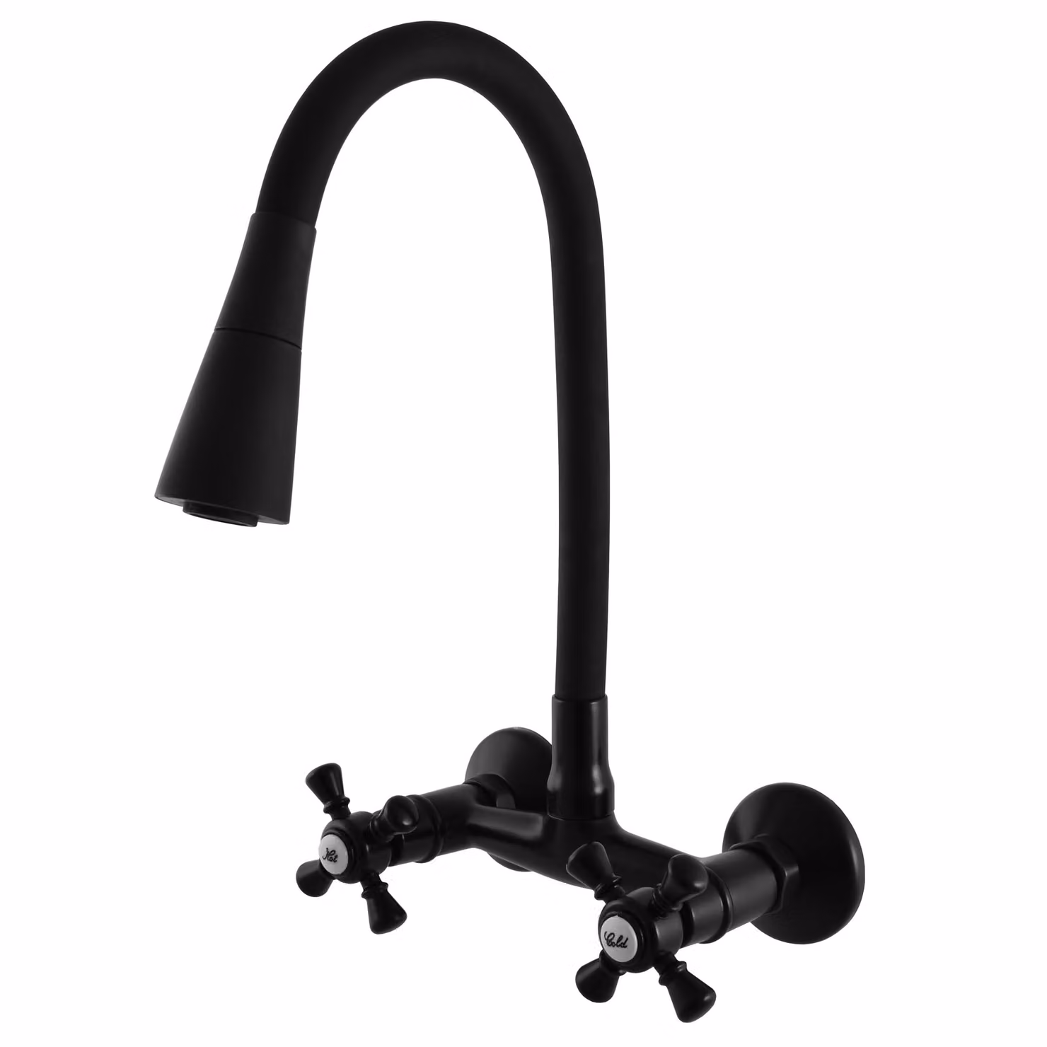 Slezák-RAV Slezák Rav Morava MK302/13CMAT Miscelatore per lavello con braccio flessibile con doccia Colore: nero opaco, Dimensioni: 150 mm