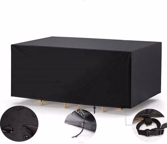 Copertura impermeabile per mobili da giardino - Resistente ai raggi UV e all'acqua, 160 x 100 cm, nera