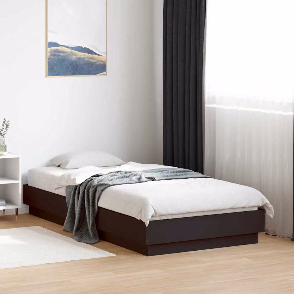 Giroletto vidaXL in legno multistrato nero, L/P/H: 90 x 190 x 23 cm