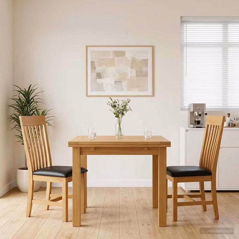 Set di 2 sedie da pranzo vidaXL in legno di quercia e similpelle nera per cucina e sala da pranzo