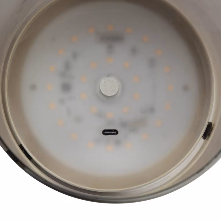 Brilliant Lampada da tavolo a LED Lumeo, dimmerabile, Alluminio / Grigio / Zincato, Soggiorno / Sala da pranzo, Vetro, Lampada da tavolo LED