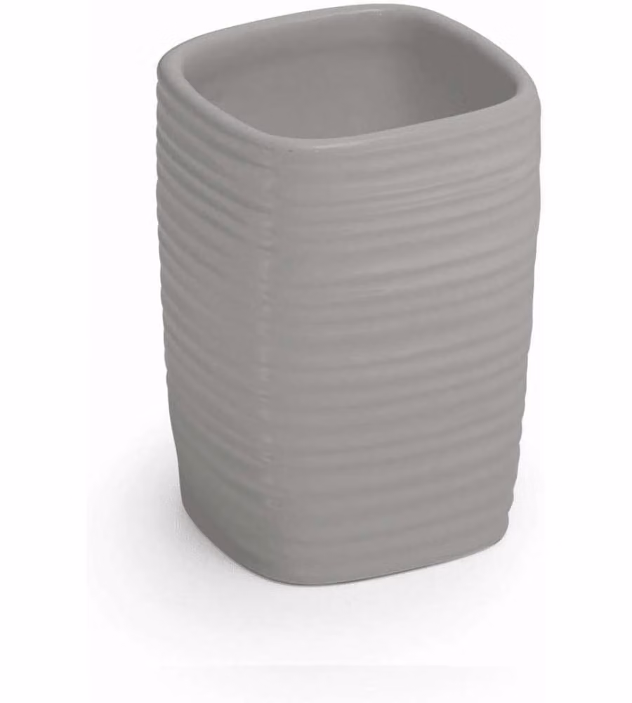 Portaspazzolini da Appoggio Ceramica Grigio 10x7,2 cm
