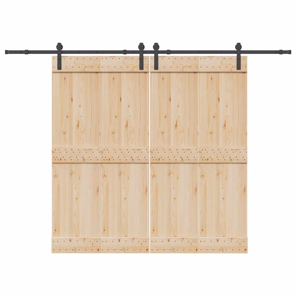 vidaXL Kit di Binari per Porte Scorrevoli in Acciaio Inox Nero Opaco
