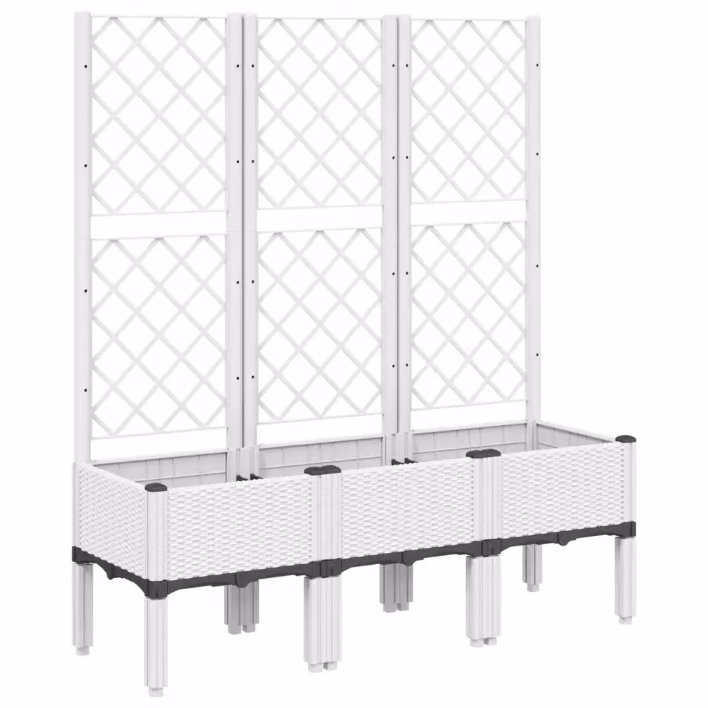 Fioriera da giardino con graticcio Videx bianca in plastica L: 120 cm, P: 40 cm, H: 142 cm – 2