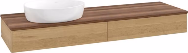 Mobiletto V&B senza struttura frontale Antao 160x50cm, WBP colore w. noce, rovere miele