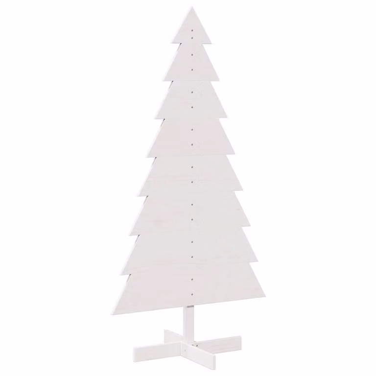 Albero di Natale Decorativo Bianco 150 cm in Legno di Pino