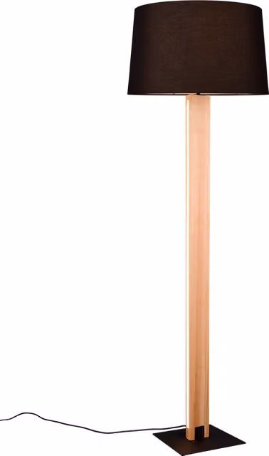 Piantana touch, metallo e legno, nero, H 150 cm, Rahul