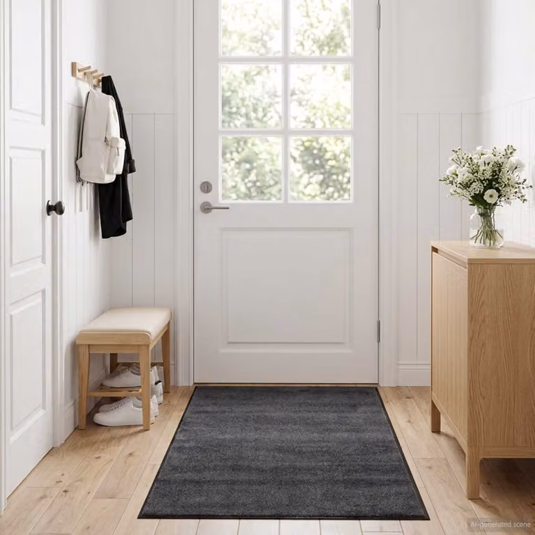 vidaXL Tappetino Rettangolare Moderno Grigio Lavabile in Poliammide L 150 x P 90 cm