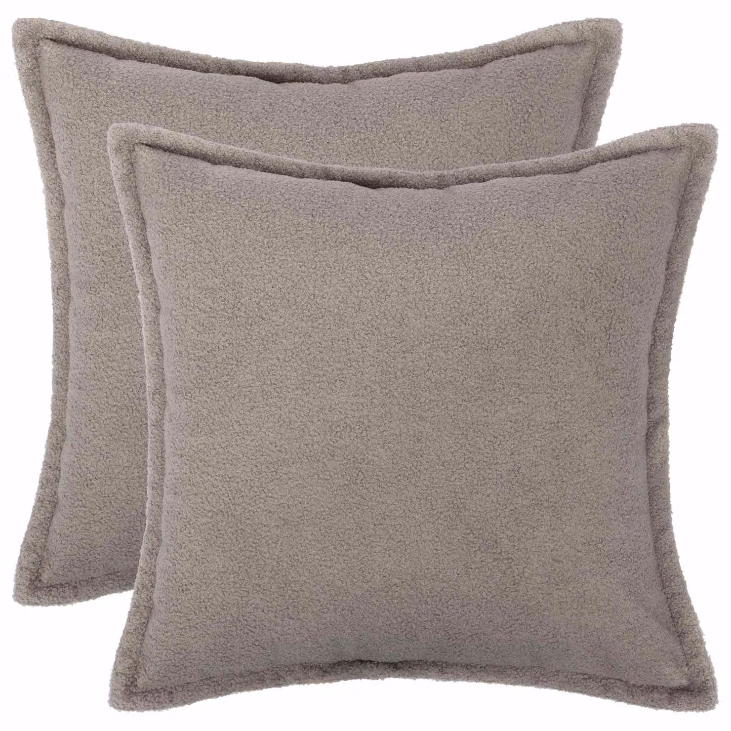 Set di 2 federe vidaXL HOUTEN Grigio Chiaro in tessuto bouclé, L 50 cm x P 50 cm