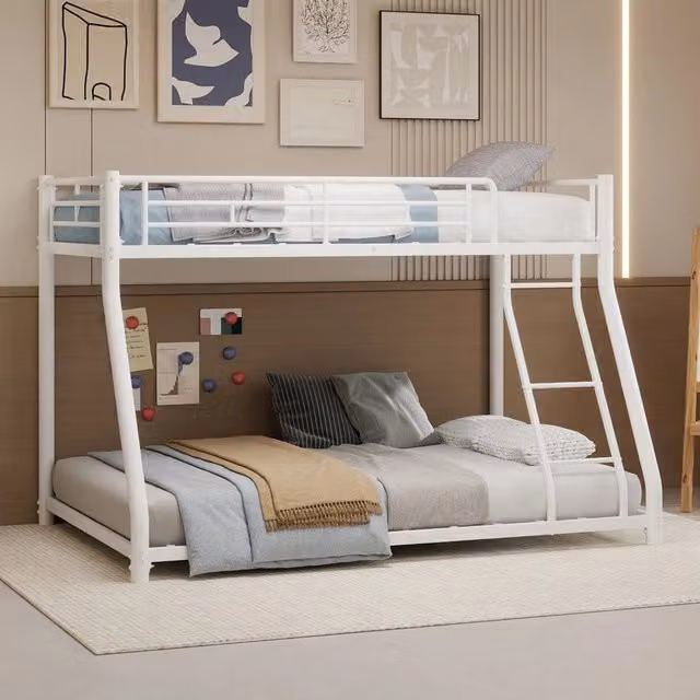 Letto a castello ¨C Minimal ¨C Metallo resistente con scala e ringhiera per adolescenti adulti