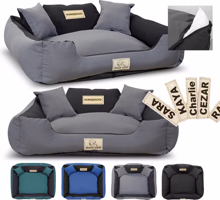 Letto per cani KINGDOG MM43 115x95 cm personalizzato estraibile antiscivolo grigio scuro