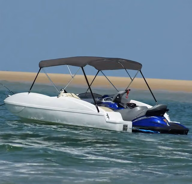 Bimini di Prua con Tendalino a 3 Archi Videx Colore Antracite L/P/H: 183 x 140 x 137 cm