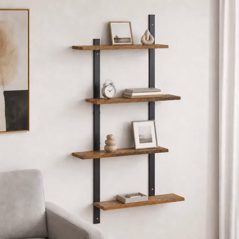 vidaXL Scaffale da parete Legno antico 61 x 13,5 x 105,5 cm