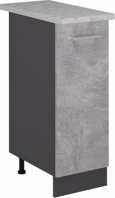 Armadio cucina dispensa alto R-Line Calcestruzzo/Antracite 30 cm PL Marmo Vicco