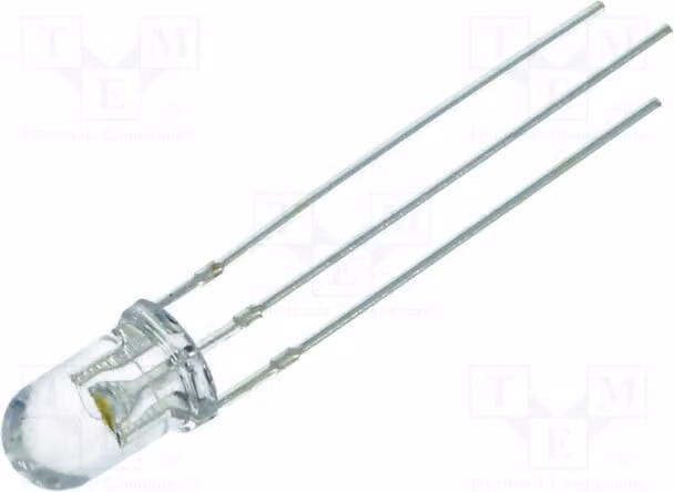 1 LED bicolor, 5mm, rosso/bianco caldo, 3000÷4200 mcd, 3000÷4200 mcd, modello OSRMPA5B31A. Diodo LED