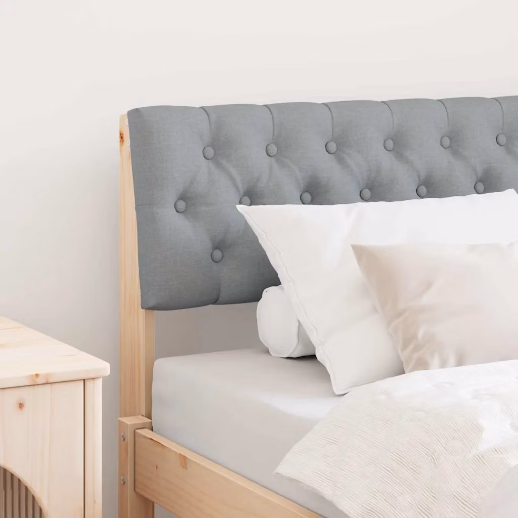 Testiera imbottita vidaXL in pino massello Grigio chiaro, Larghezza: 90 cm