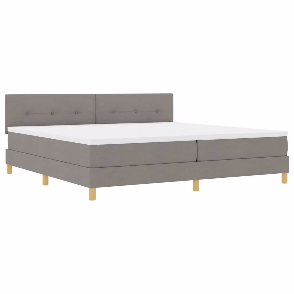 Letto moderno vidaXL con illuminazione LED sottostante e porta di ricarica USB, struttura imbottita in tessuto beige e grigio, L/P/H: 200 x 200 x 280 cm – 2