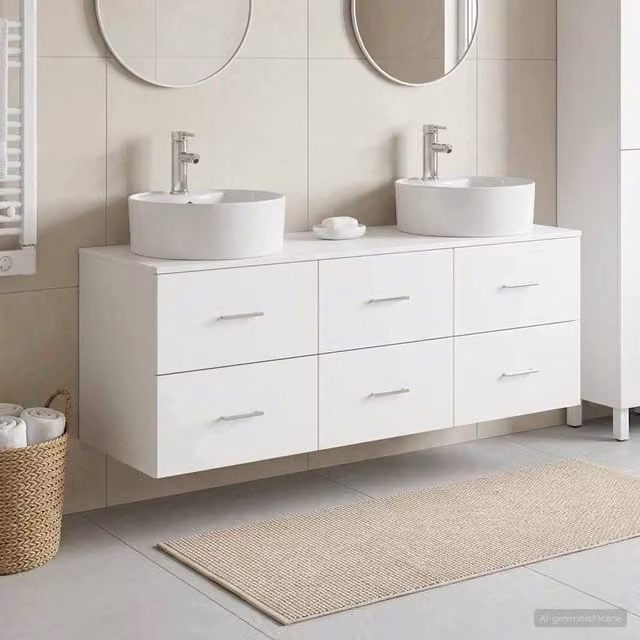 Set di Armadi da Bagno 3 pz Bianco 62,5 x 44,5 x 50 cm 3405867