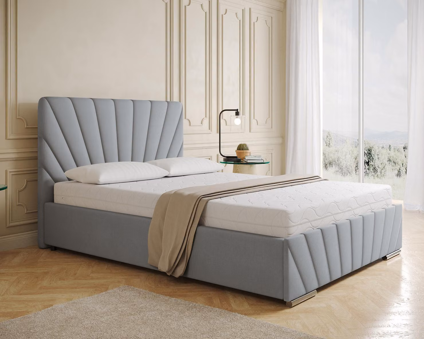 Letto imbottito RAY - Letto confortevole con contenitore, letto matrimoniale,