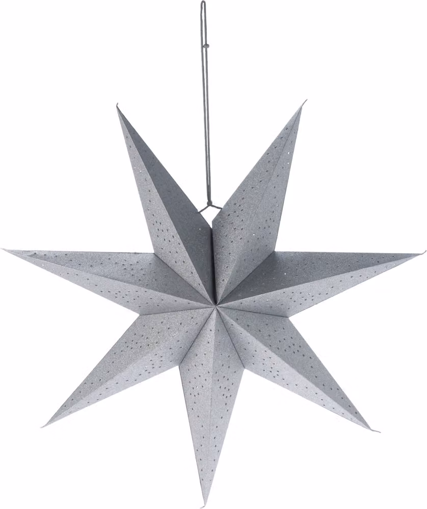 Stella decorativa in carta argentata 60 cm