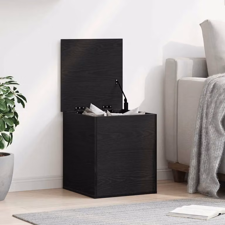 Scatola di stoccaggio vidaXL in legno MDF nero L 40 cm, P 42 cm, H 46 cm